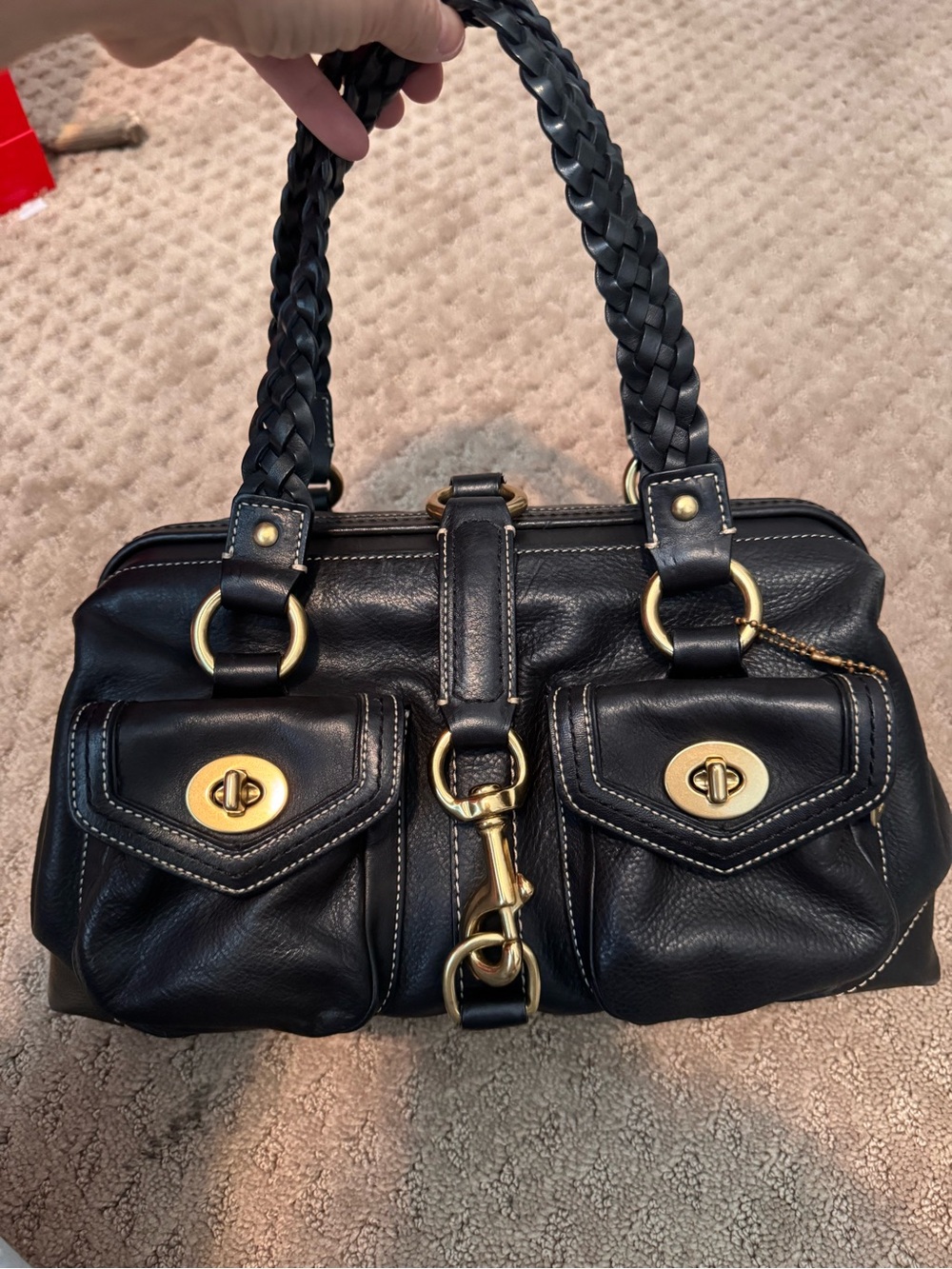 Coach Daphne Leather Shoulder Bag with Gold Hardware